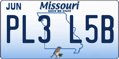 MO license plate PL3L5B