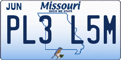 MO license plate PL3L5M