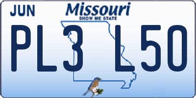 MO license plate PL3L5O