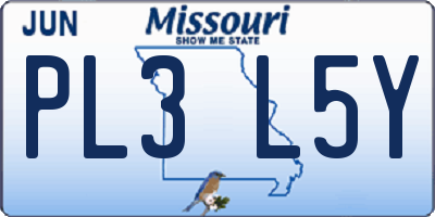 MO license plate PL3L5Y