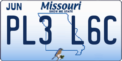 MO license plate PL3L6C