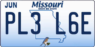 MO license plate PL3L6E