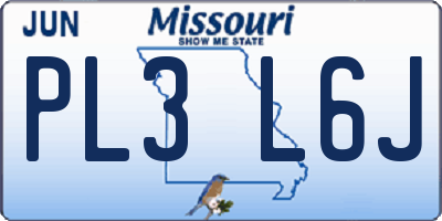 MO license plate PL3L6J