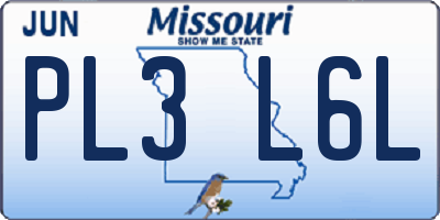 MO license plate PL3L6L