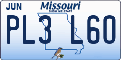 MO license plate PL3L6O