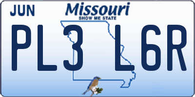 MO license plate PL3L6R