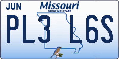 MO license plate PL3L6S