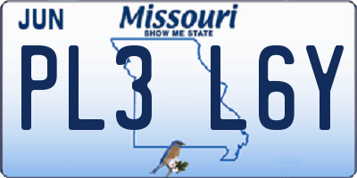 MO license plate PL3L6Y