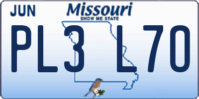 MO license plate PL3L7O