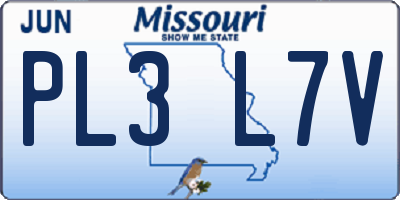 MO license plate PL3L7V