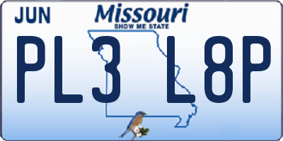 MO license plate PL3L8P