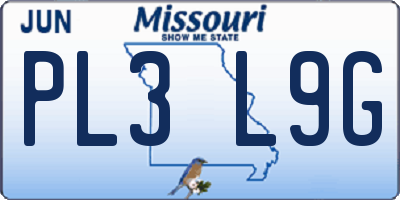 MO license plate PL3L9G