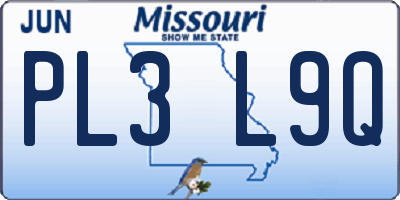 MO license plate PL3L9Q
