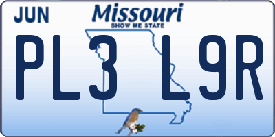 MO license plate PL3L9R