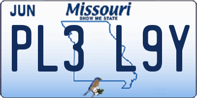 MO license plate PL3L9Y
