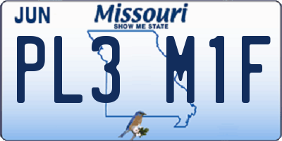 MO license plate PL3M1F