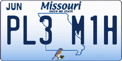 MO license plate PL3M1H