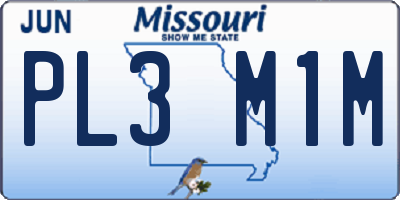 MO license plate PL3M1M