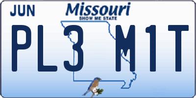 MO license plate PL3M1T