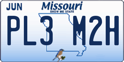 MO license plate PL3M2H