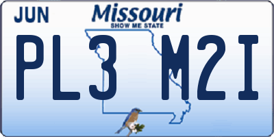 MO license plate PL3M2I