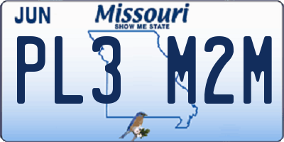 MO license plate PL3M2M