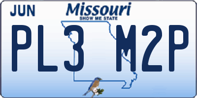 MO license plate PL3M2P