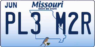 MO license plate PL3M2R