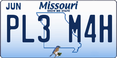 MO license plate PL3M4H