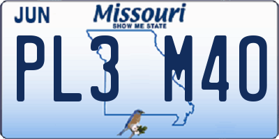 MO license plate PL3M4O