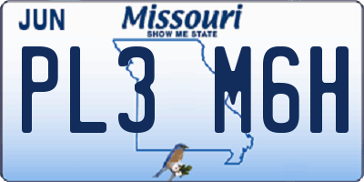 MO license plate PL3M6H