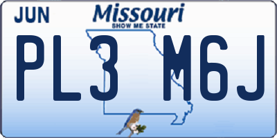 MO license plate PL3M6J