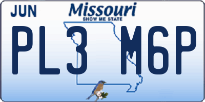 MO license plate PL3M6P