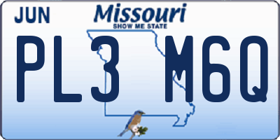 MO license plate PL3M6Q