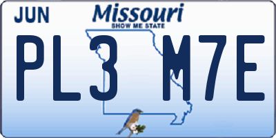 MO license plate PL3M7E