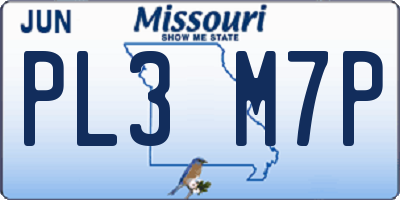 MO license plate PL3M7P