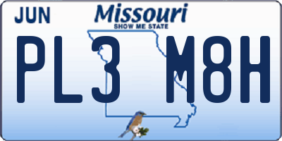MO license plate PL3M8H