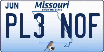 MO license plate PL3N0F