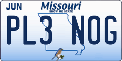 MO license plate PL3N0G