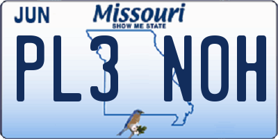 MO license plate PL3N0H