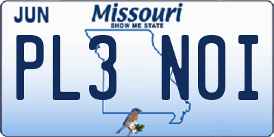 MO license plate PL3N0I
