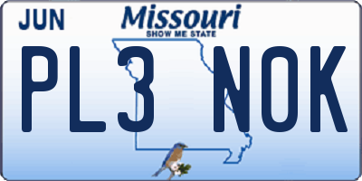 MO license plate PL3N0K