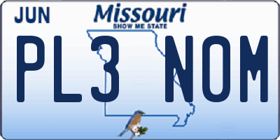 MO license plate PL3N0M
