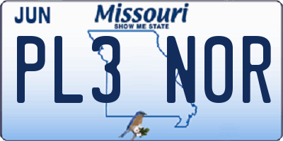 MO license plate PL3N0R
