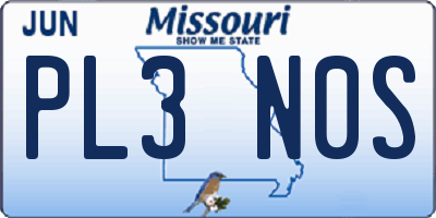 MO license plate PL3N0S
