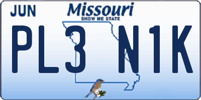 MO license plate PL3N1K