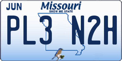 MO license plate PL3N2H