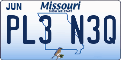 MO license plate PL3N3Q