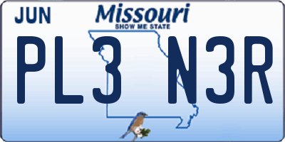 MO license plate PL3N3R