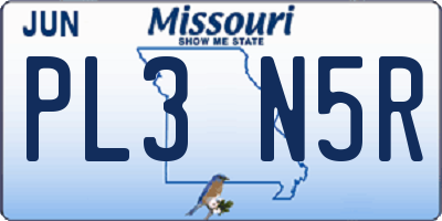 MO license plate PL3N5R
